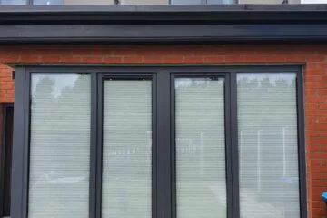 Pleated blinds conservatory outside